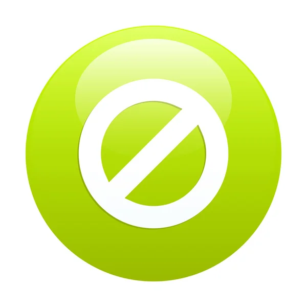 Button prohibited forbidden icon green — Stock Vector