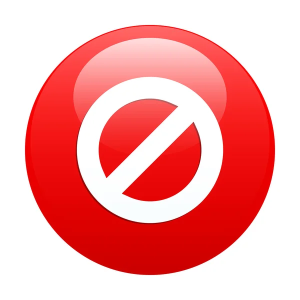 Pulsante proibito icona vietata rosso — Vettoriale Stock