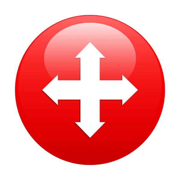 Botón flecha icono de Internet rojo — Vector de stock