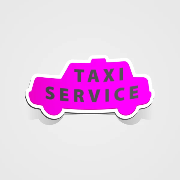 Taxi szolgáltatás címke rózsaszín — Stock Vector