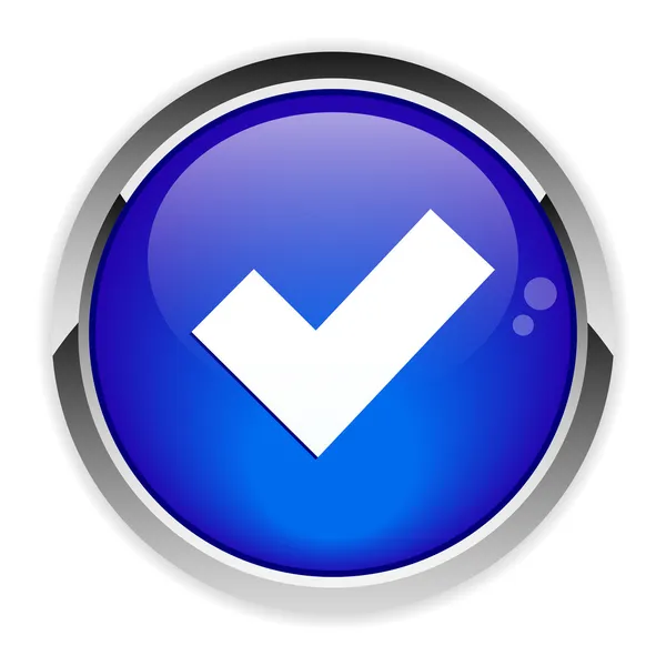 Tlačítko přijmout ikonu modrý — Stockový vektor