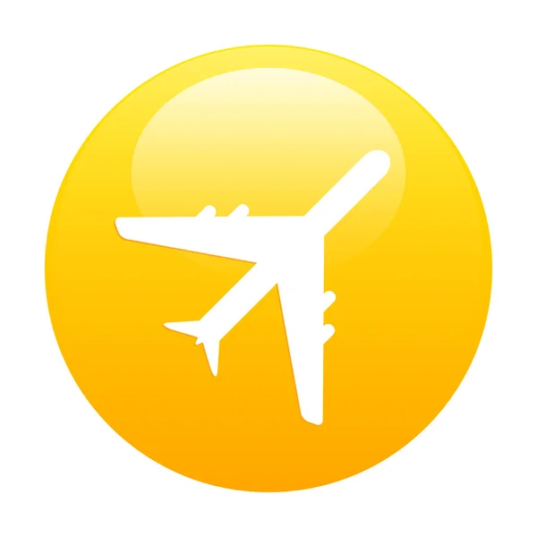 Bouton internet avion icona arancione — Vettoriale Stock