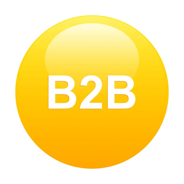 Bouton internet B2B icon orange — Stock Vector