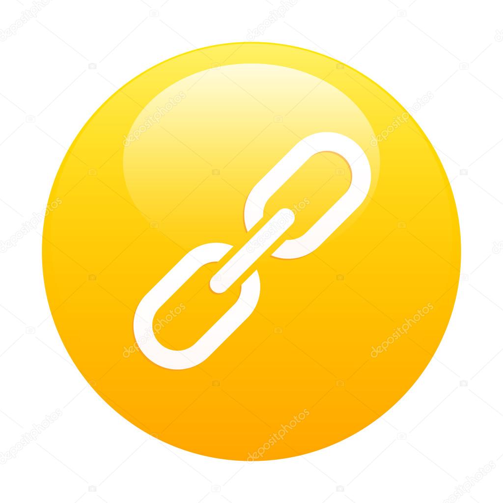 Bouton internet chaine lien icon orange
