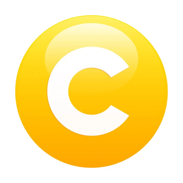 Bouton internet copyright icona arancione — Vettoriale Stock