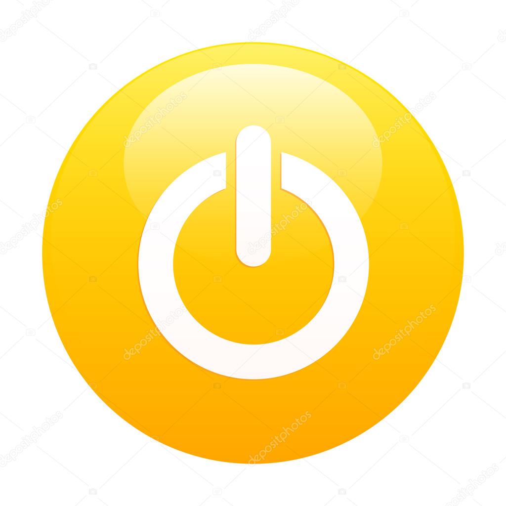 Bouton internet power icon orange