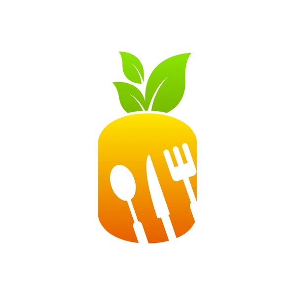 Kök tecken ikonen frukt sked gaffel kniv — Stock vektor