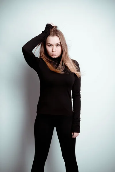 Beautiful girl in black — Stock Photo, Image