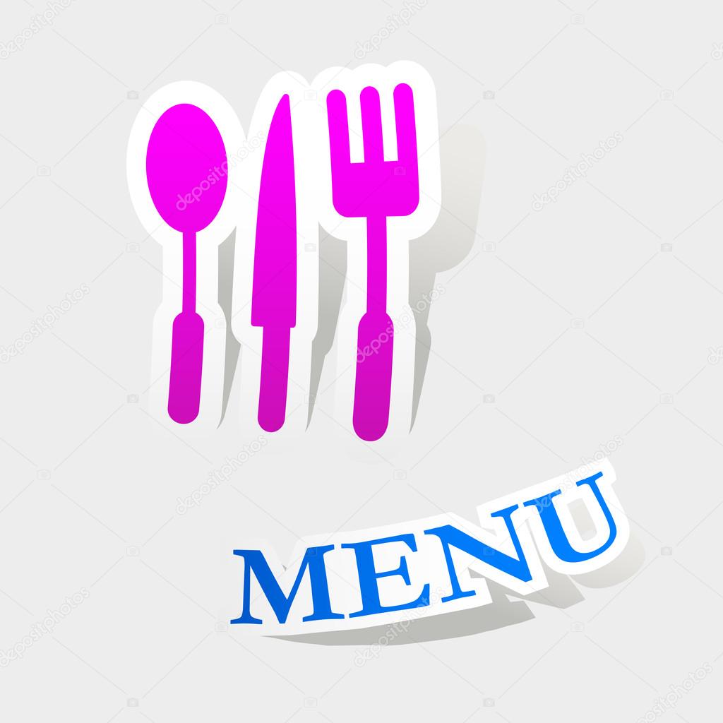 Kitchen menu icons, knife, spoon, fork