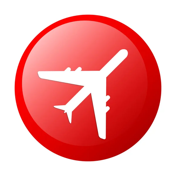 Bouton internet avion icon white background — Stock Vector