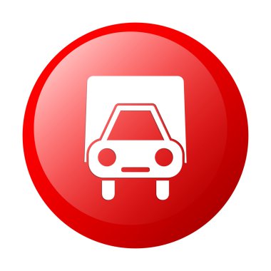 Bouton internet camion livraison kırmızı simge