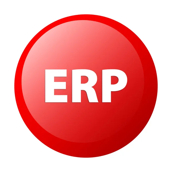 Bouton internet ERP icono rojo — Vector de stock