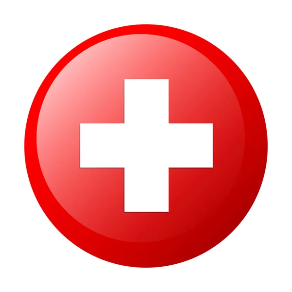 Bouton internet santé rouge icône — Image vectorielle