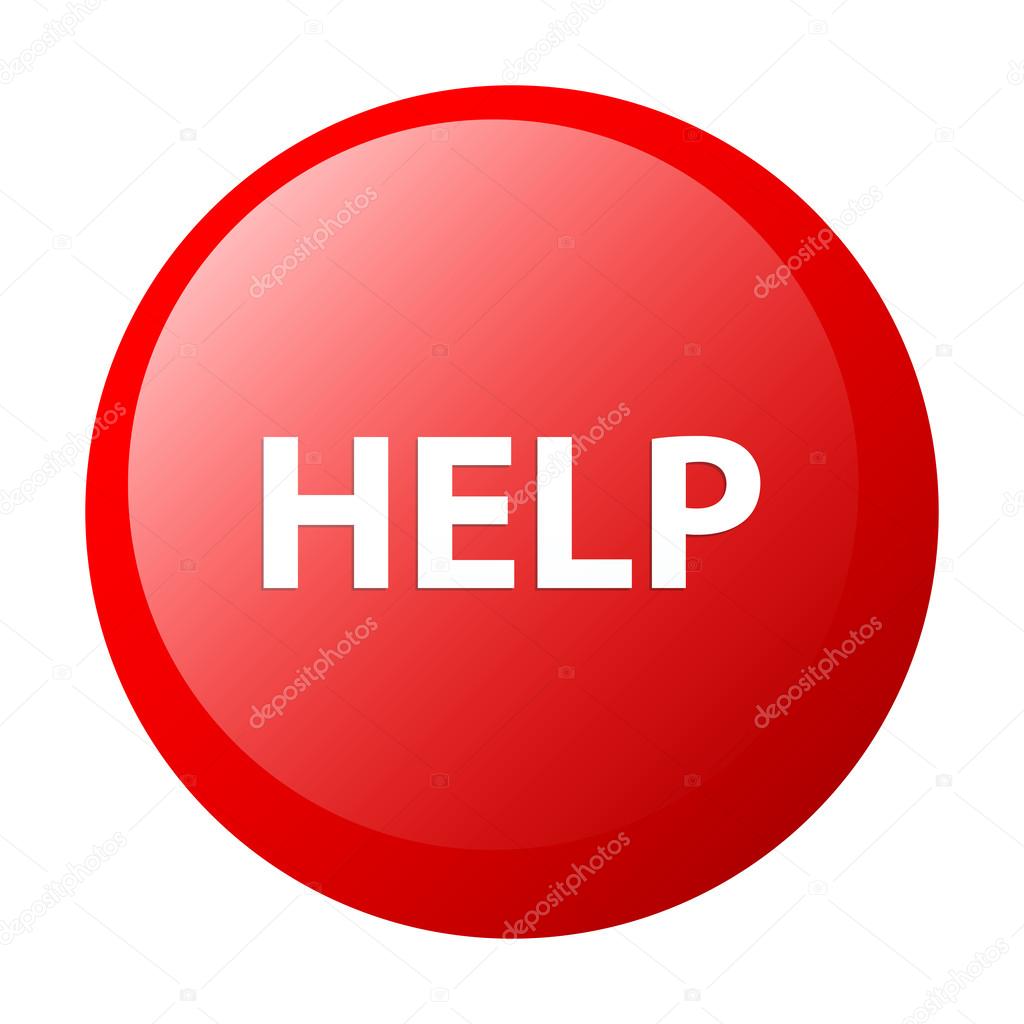 Bouton internet help icon red white background