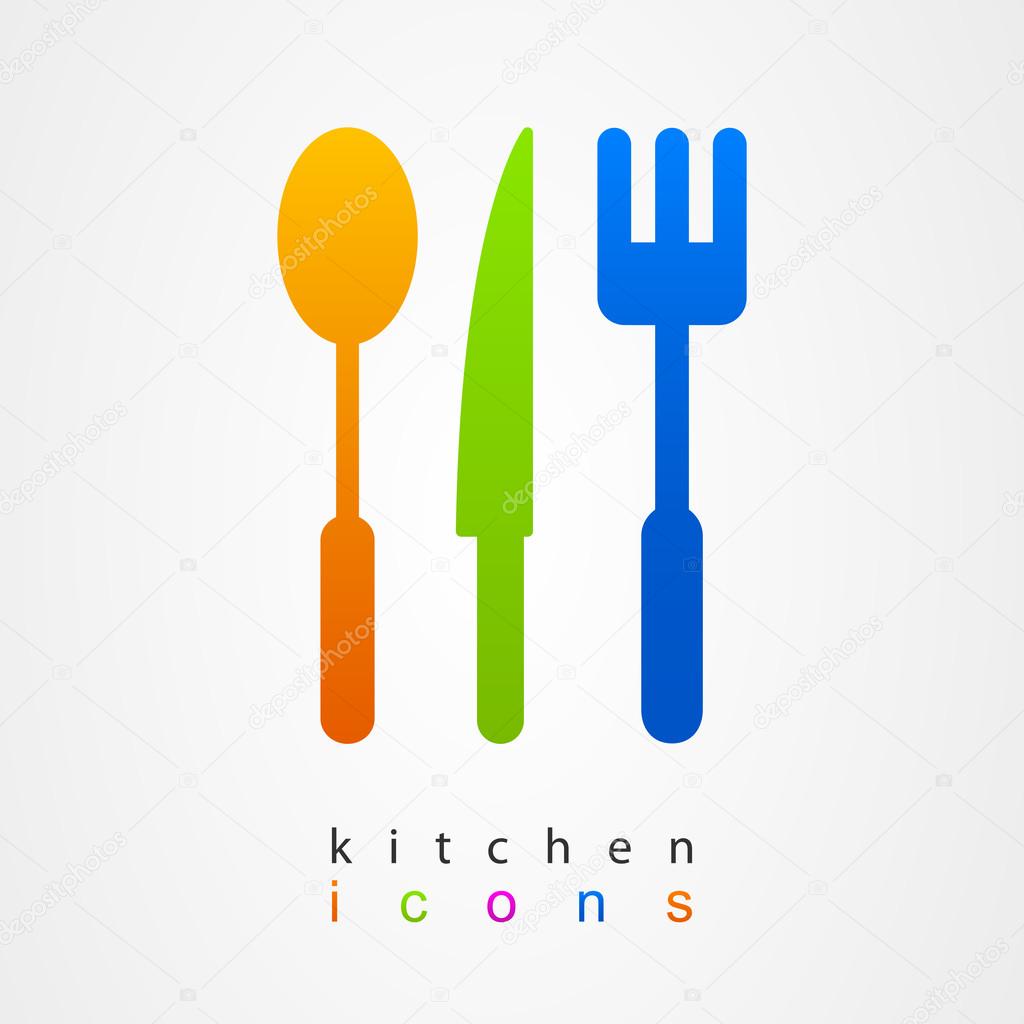 Kitchenware icon sign fork knife spoon