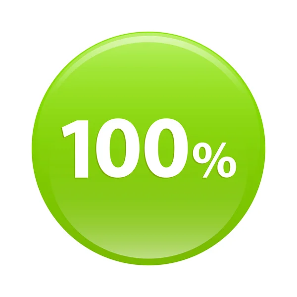 Bouton internet, sto procent ikonu zelené znamení — Stockový vektor