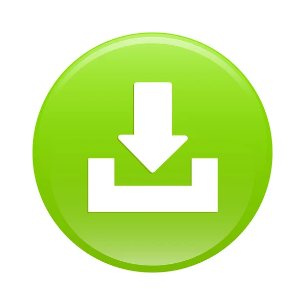 Bouton internet seta ícone de download sinal verde —  Vetores de Stock