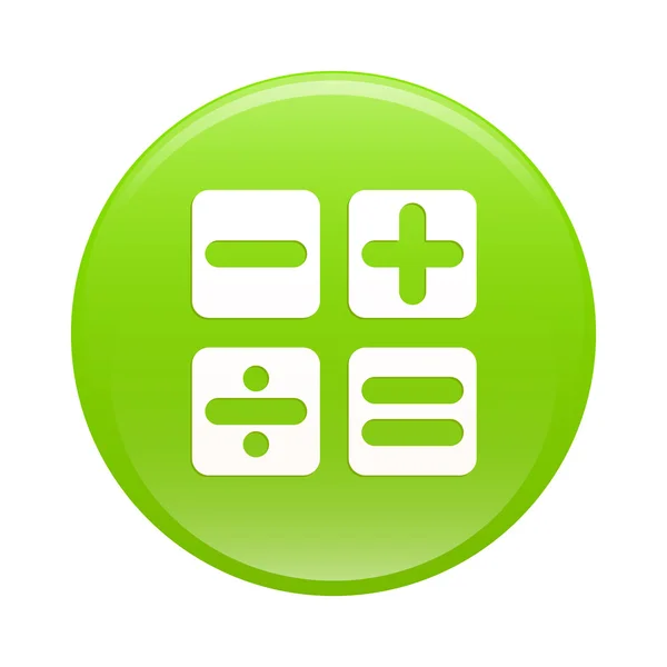 Bouton internet calculatrice icon green sign — Stock Vector