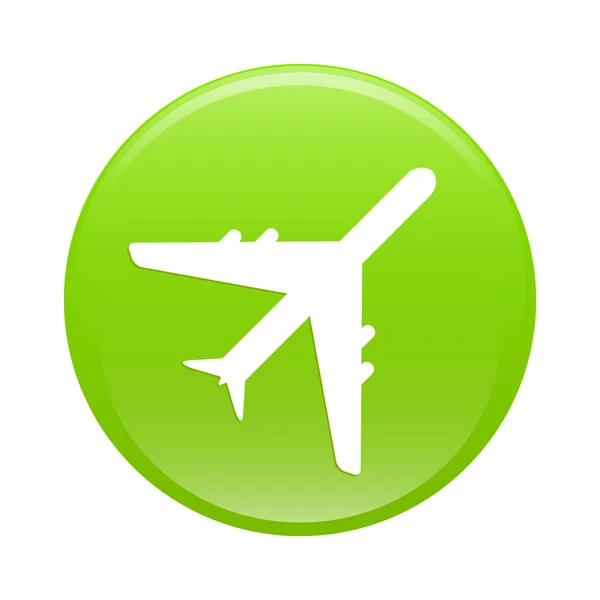 Bouton Internet Avion Symbol grünes Schild — Stockvektor