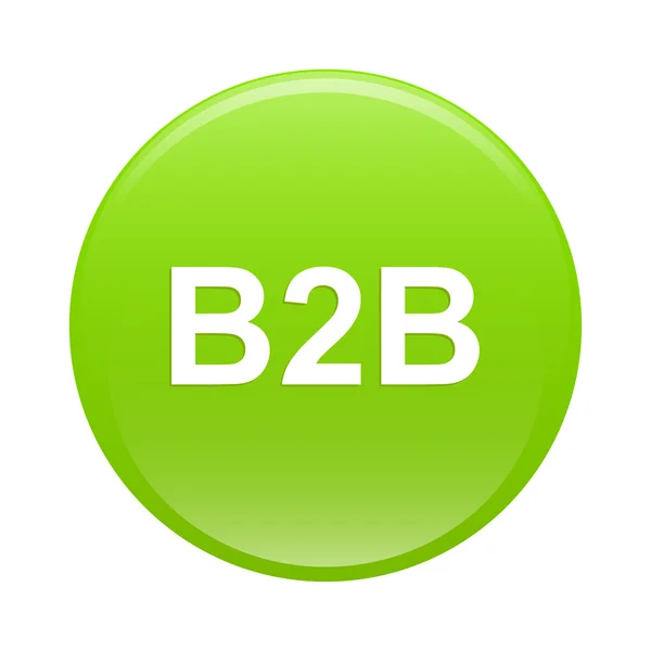 Bouton интернет B2B иконка зеленый знак — стоковый вектор