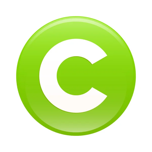 Bouton ícone de direitos autorais da internet web verde — Vetor de Stock