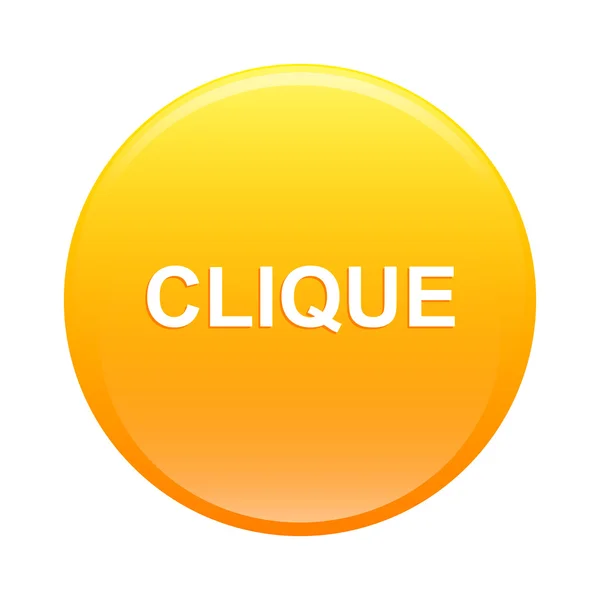 Bouton internet clique icono clic naranja web — Vector de stock