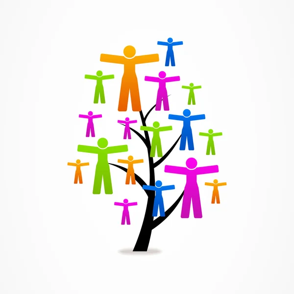 Logo negocio abstracto árbol eco personas — Archivo Imágenes Vectoriales