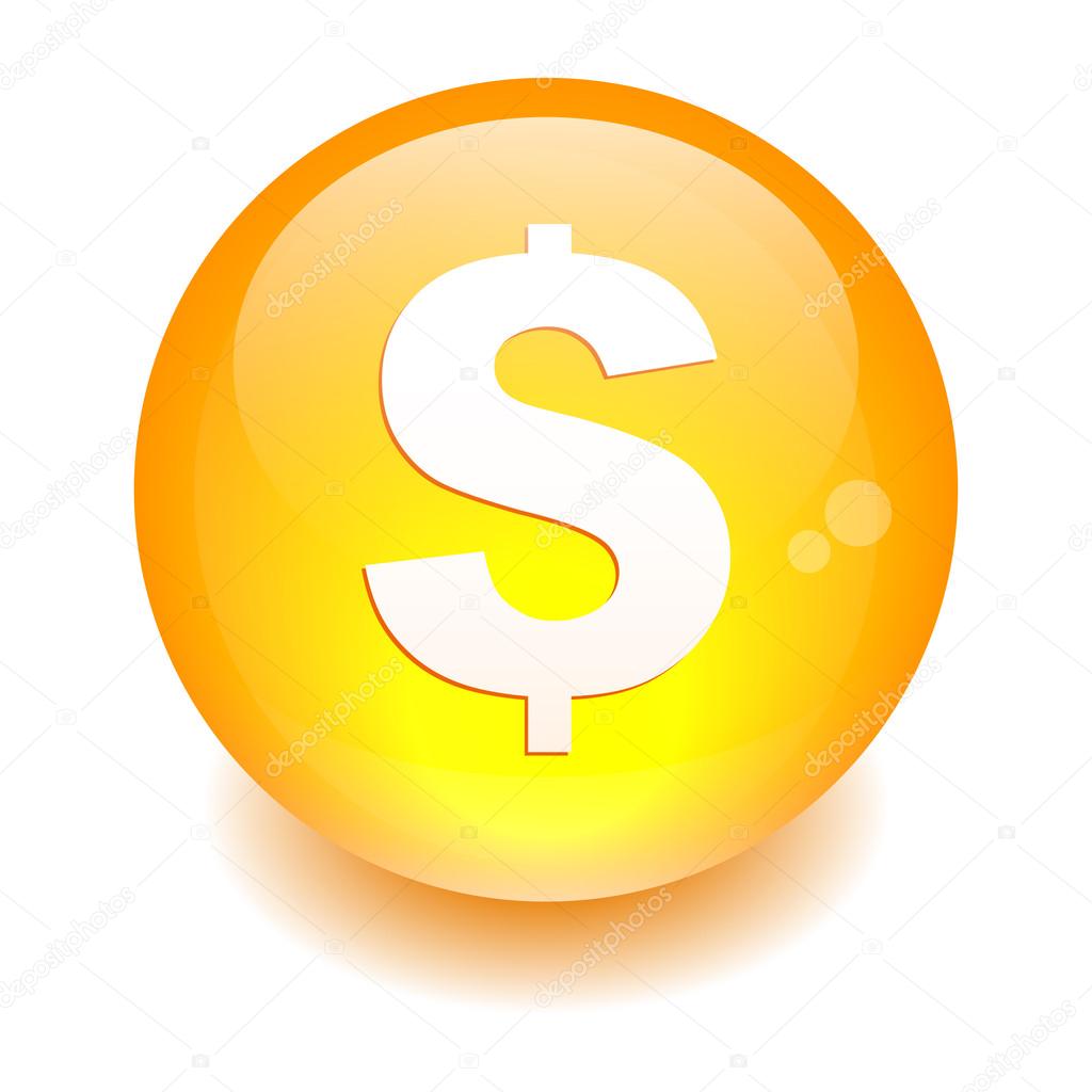 Bouton internet argent finance icon orange