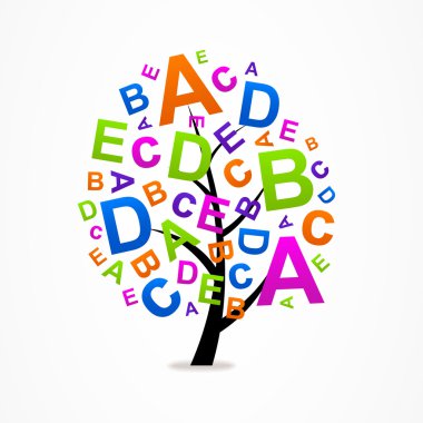 Logo business abstract tree letters ABC clipart
