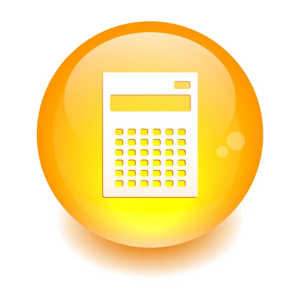 Bouton calculadora de internet icono financiero naranja — Vector de stock