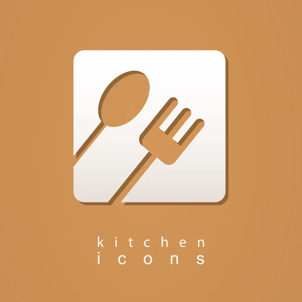 Kitchen icon spoon, knife menu — Stock Vector