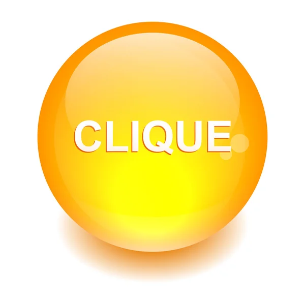 Bouton ícone clique internet laranja — Vetor de Stock