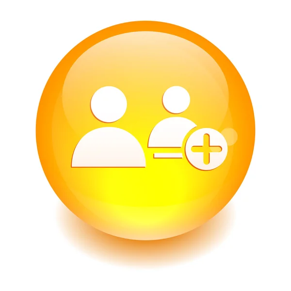 Bouton icône de contact internet orange — Image vectorielle