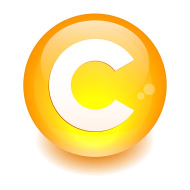 Bouton internet telif hakkı simgesi turuncu