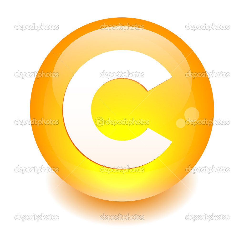 Bouton internet copyright icon orange