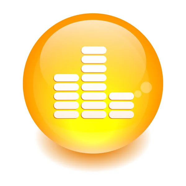 Bouton égaliseur internet musique icône orange — Image vectorielle