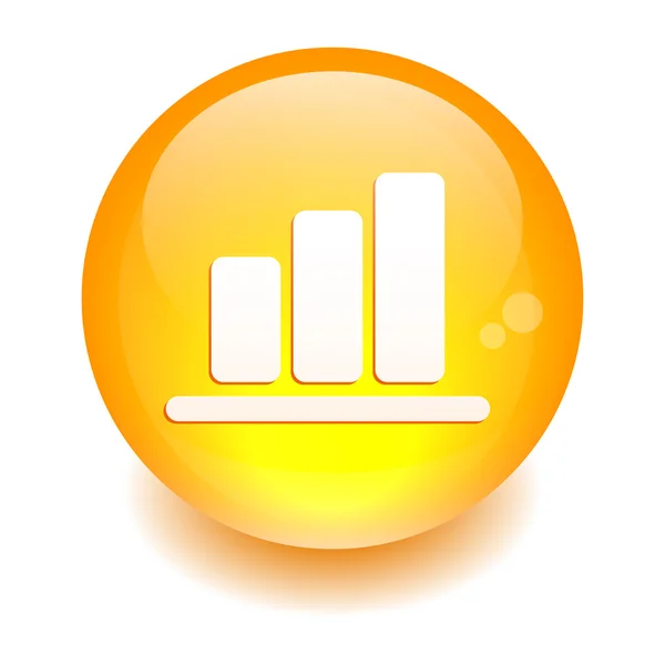 Bouton internet grafische histogrammen oranje — Stockvector