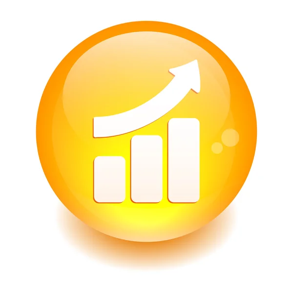 Bouton internet graphique diagrama naranja — Vector de stock