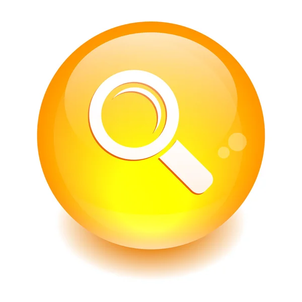 Loupe internet Bouton zoom orange — Image vectorielle