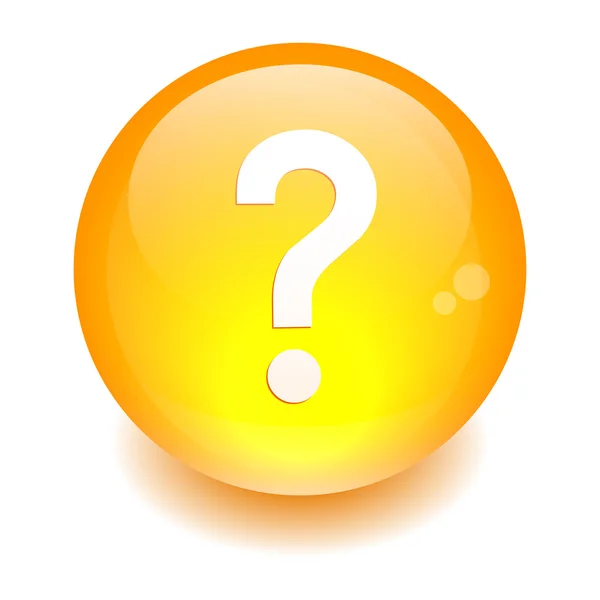 Bouton internet question icon orange — Stock Vector