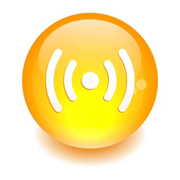 Orange de wifi bouton internet radio — Image vectorielle