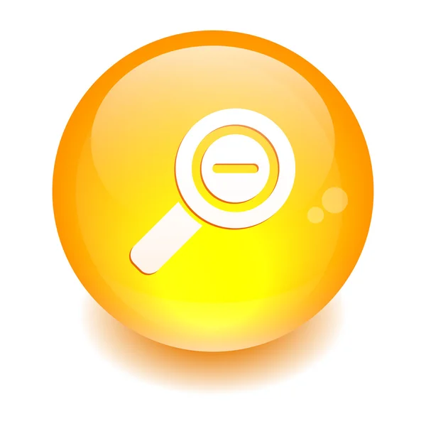 Button loupe magnifying glass icon orange — Stock Vector