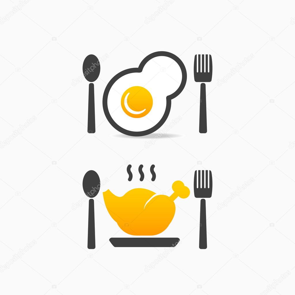 Kitchenware egg chicken icon logo