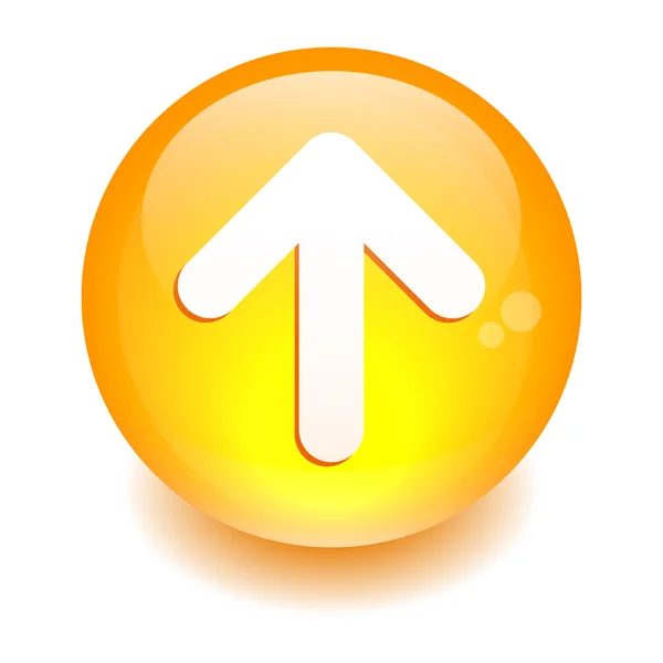 Botón arriba icono de flecha naranja — Vector de stock