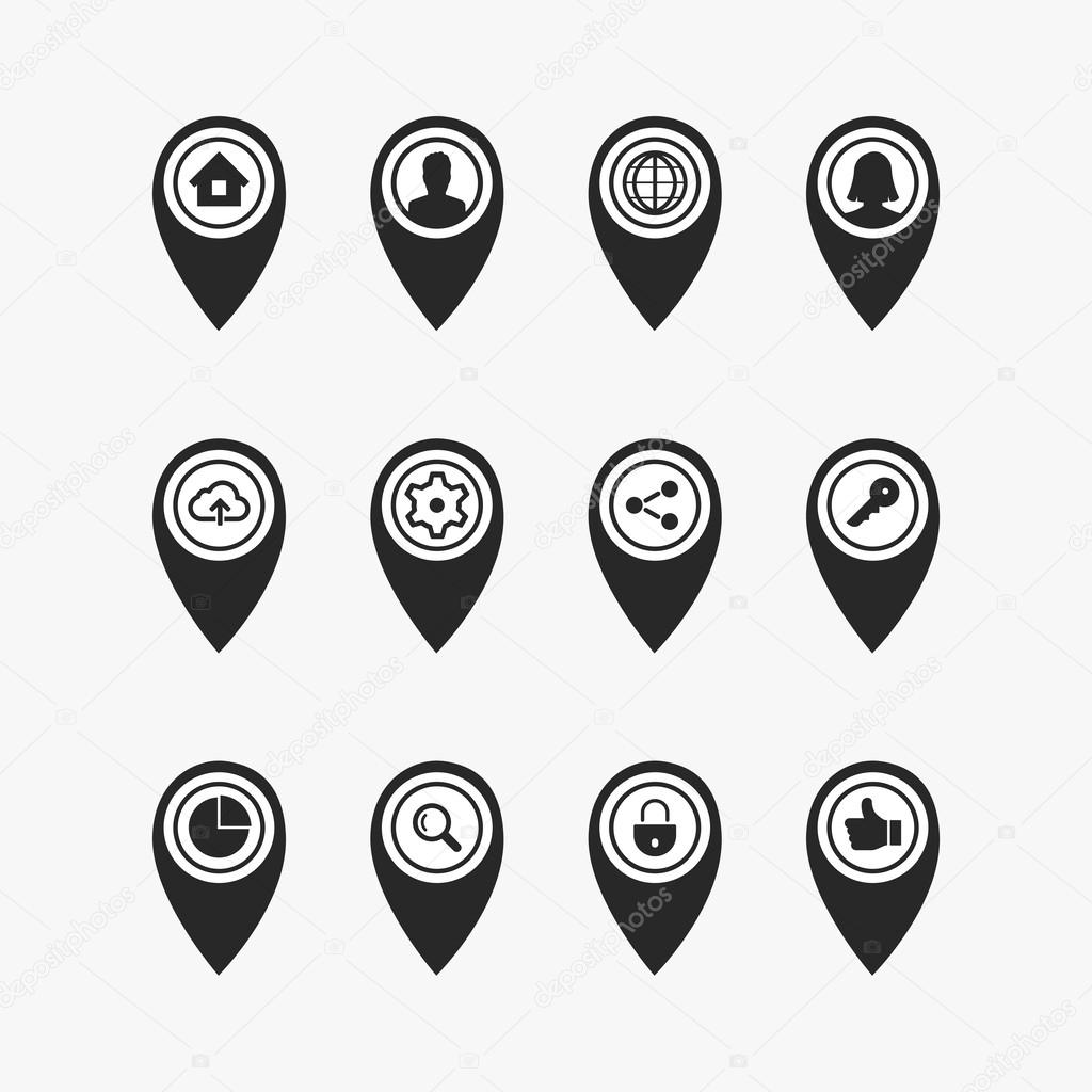 Map Location business vector icons signs