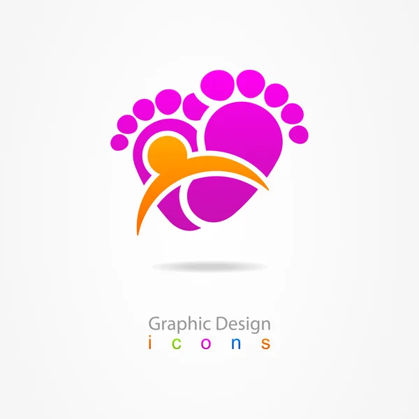Logo podnikání stopy web ikony dítě — Stockový vektor
