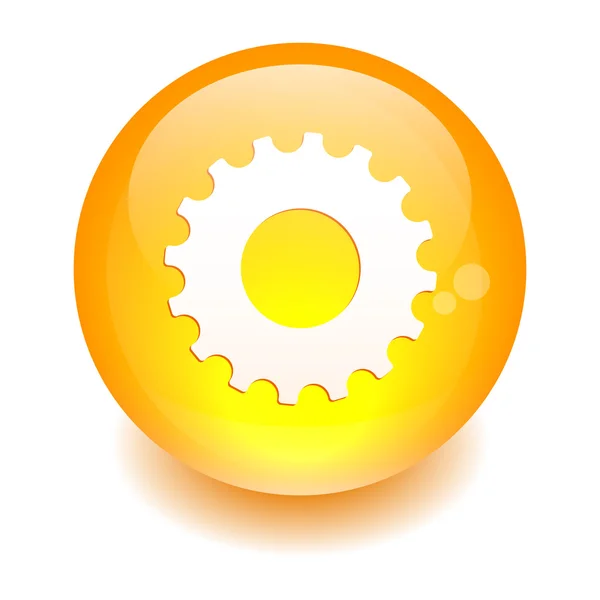 Botón web configuración icono naranja — Vector de stock