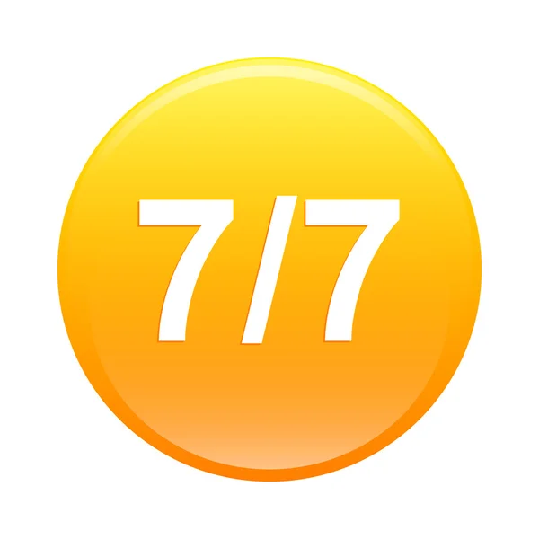 Bouton internet 7 7 7 7 ikona Orange — Wektor stockowy