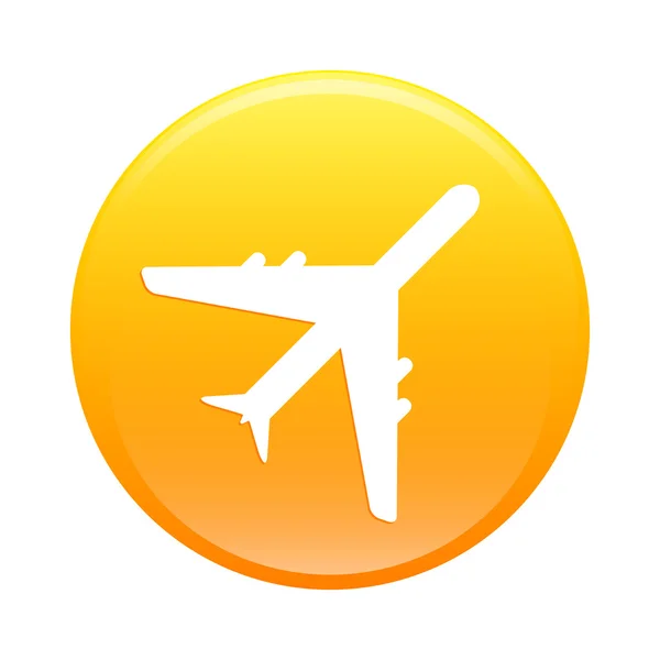 Bouton internet avion icon orange sign — Stock Vector