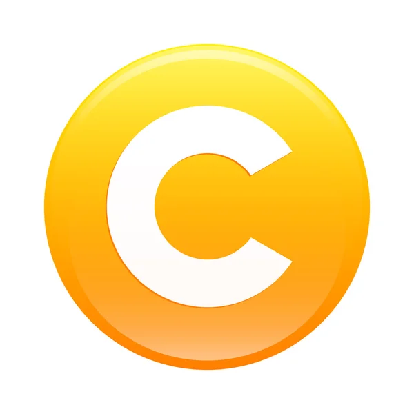 Internet Bouton ikon hak cipta oranye web - Stok Vektor